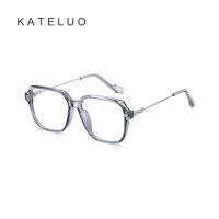 KATELUO 1819กรอบแว่นอัลลอยด์สำหรับผู้ชายผู้หญิงสายตาสั้นสไตล์วินเทจแว่นตาแฟชั่นสีฟ้าสำหรับผู้ชายผู้หญิง