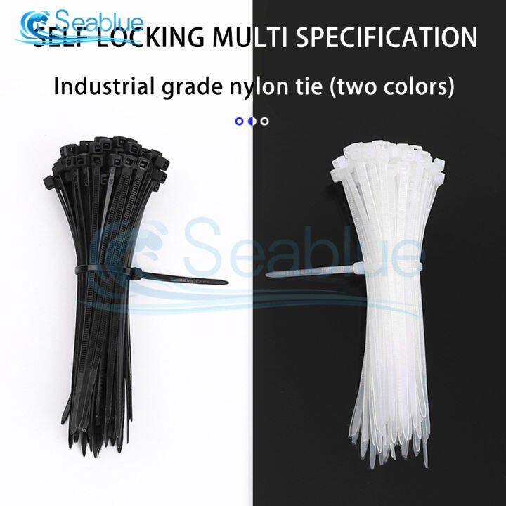 100pcs-10-ซม-15-ซม-20-ซม-ติดตั้ง-self-locking-พลาสติกสายไนลอน-zip-ties-loop-wrap-bundle-ผูกยึดแหวน-wraps-สายคล้อง-yrrey