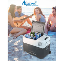 ตู้เย็น Alpicool Freezer ปรับได้-20°C~20°C （±5）ตู้เย็นในรถ 12v/24v/220v ตู้เย็นพกพามีล้อ พร้อมแบต15600mAhและใช้APP ได้ด้วย