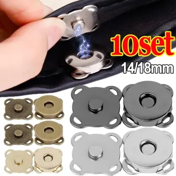 Amazon.com: 100 Sets Silver Color,Magnetic Button Clasp Snaps 14mm, for Purse  Magnetic Clasp for Bag Closure Magnetic snap Button Replacement Set. Great  for Sewing, Craft, Purses, Bags, Clothes, Leather