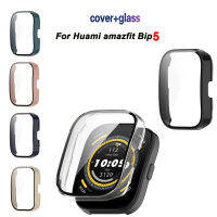 เคสเหมาะสำหรับ Huami Amazfit สมาร์ตวอตช์ Bip 5กระจกเทมเปอร์เคส PC แบบแข็งปกป้องหน้าจอเคสป้องกัน