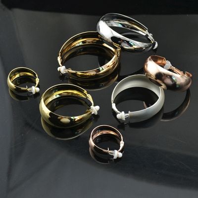 【YP】 Clip Earrings Non Pierced Fashion Big Gold Plating Round Exaggerated Personality Ladies Earings