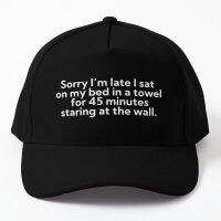 Sorry Im Late I Sat On My Bed In A Tow Baseball Cap Hat Women Black Hip Hop Fish Mens Solid Color Czapka Outdoor Snapback Boys