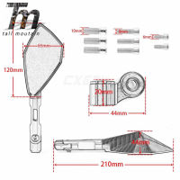 Motorcycle Rearview Mirror CNC ALL Aluminum Case for YAMAHA FZ1 FZ6 MT-07 MT-09 MT-10 for KAWASAKI ER-6N Z1000 Z750