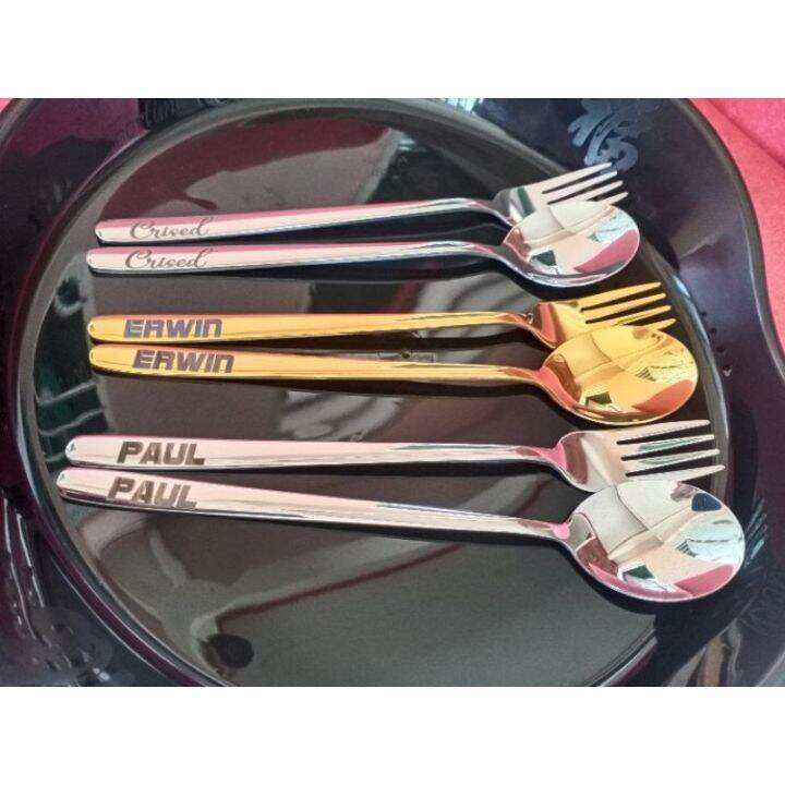 PERSONALIZED SPOON AND FORK LASER ENGRAVED CUSTOMIZED Lazada PH