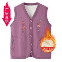 The elderly warm ma3 jia3 female add to upset vest winter grandma cold jacket tank top big yards