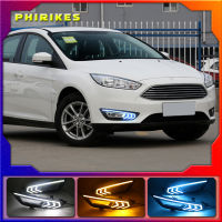 2PCS For Ford Focus 3 mk3 2015 2016 2017 2018 Turn signal and dimming style Relay 12V LED Car DRL daytime running light Fog lamp