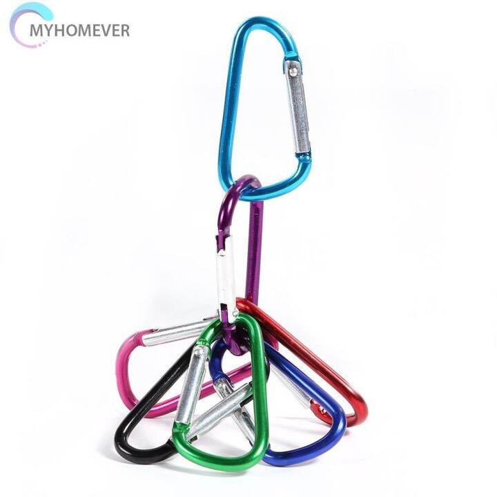 พวงกุญแจ-carabiner-10ชิ้น-พวงกุญแจปีนเขากลางแจ้งตะขอแบบโค้งงอ