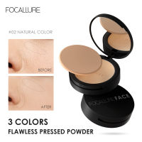 FOCALLURE 9สี Pressed Powder Mineral Oil Control ติดทนนาน Matte Texture Brightening Skin Finish Face Powder