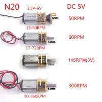 Yingke กระปุกเกียร์โลหะแบบเต็ม10ชิ้น/ล็อต,มอเตอร์เกียร์ N20ไฟฟ้ากระแสตรง3V-6V 50รอบต่อนาที60รอบต่อนาที145รอบต่อนาที300รอบต่อนาที Motor Listrik เพลาสวิงอาร์มมอเตอร์ไซค์