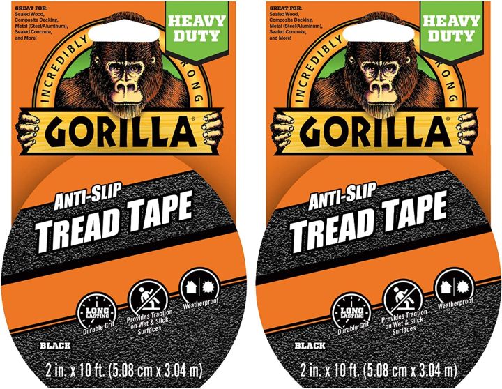 GORILLA TREAD TAPE ANTI-SLIP GRIP TAPE 2 INCH X 10FT ROLL BLACK