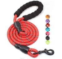 BAA 5 FT Strong Dog Leash with Comfortable Padded Handle and Highly Reflective Threads for Small Medium and Large Dogs