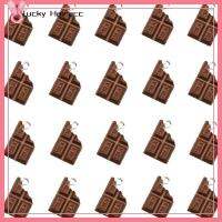 LUCKY HAIRACC 30PCS สีน้ำตาลสีน้ำตาลเข้ม เครื่องรางอาหารจำลอง เรซิน ช็อกโกแล็ตห้อย อุปกรณ์เสริมเสริม การ์ตูนเอากัดของ สำหรับต่างหูต่างหู