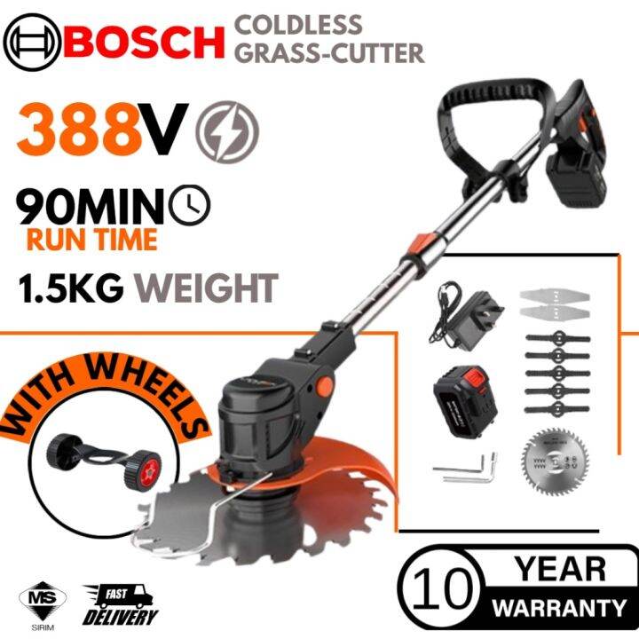 【COD】 BOSCH 388V Powerful Electric Cordless Grass Cutter Rechargeable