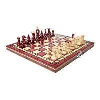 Chess and games shop Muba Wooden Chess Set Paris Cherry Wooden International Board Vintage Carved Pieces