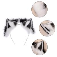 Realistic Kitten Ears Headband Faux Fur Plush Animal Halloween Cosplay Hair Hoop