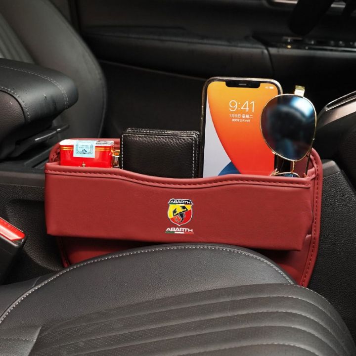 dvvbgfrdt-car-leather-seat-storage-box-gap-plug-storage-organizer-with-abarth-logo-for-fiat-abarth-595-abarth-500-abarth-124-spider-car