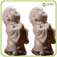 CUFEI 2 pcs เรซิน เครื่องประดับเรซินรูปพระภิกษุสงฆ์ตัวน้อย สีทรายสี พระภิกษุสงฆ์ ตกแต่งรูปพระภิกษุสงฆ์แบบเซน สวยงามสวยงาม ของตกแต่งรูปครอบครัวทำจากเรซิ่น ห้องในห้อง