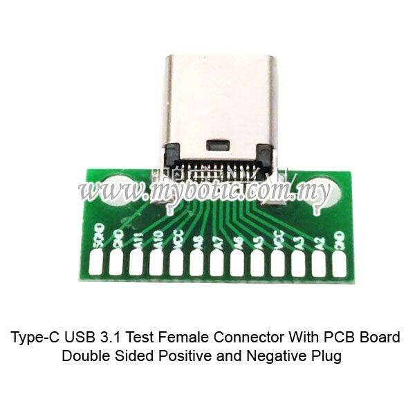 Type-C USB 3.1 Test Female Connector With PCB Board Double Sided ...