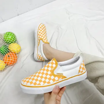 Yellow best sale plaid vans