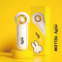 Miffy พัดลมไฟฟ้ามือถือแบบพกพาพัดลมมินิ USB ชาร์จไฟได้เงียบกระเป๋าระบายความร้อนพัดจีบด้วยสำนักงานนอกบ้านเบา