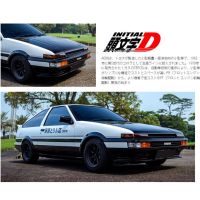 AE86อัลลอยหล่อจากโมเดลรถยนต์เริ่มต้นของโตโยต้ารถจำลองของเล่นดึงกลับรถของเล่นเด็กยางรถยนต์เบาและเสียง1/24