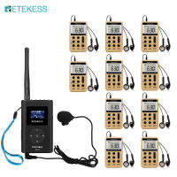 Retekess FT11เครื่องส่งสัญญาณ FM แบบพกพาพลังงานต่ำ MP3ออกอากาศวิทยุสถานีพลังงานรองรับ TF การ์ด AUX อินพุตสำหรับการแปลที่โบสถ์ที่มี10ชิ้นรับ