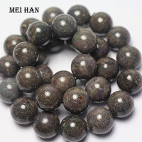 Meihan wholesale (1 celet) natural A++ 14mm Australia black opal smooth round gem stone beads for jewelry making DIY celet