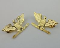 tomwang2012. GOLDEN US COLONEL RANK INSIGNIA US COLONEL HAT LAPEL PIN PAIR METAL-0560