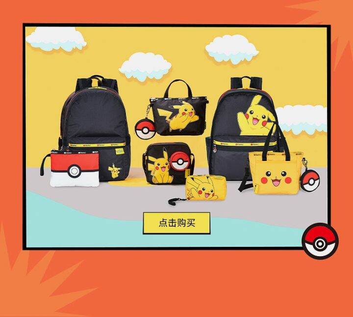 lesportsac-lesportsac-2022ใหม่-pokemon-joint-casual-pikachu-กระเป๋าสะพายข้าง-x101