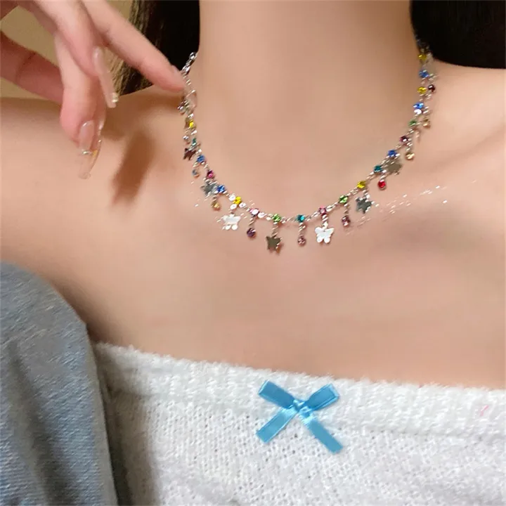 butterfly-necklace-for-girls-zircon-butterfly-pendant-necklace-colorful-zircon-pendant-necklace-y2k-butterfly-necklace-womens-butterfly-clavicle-chain