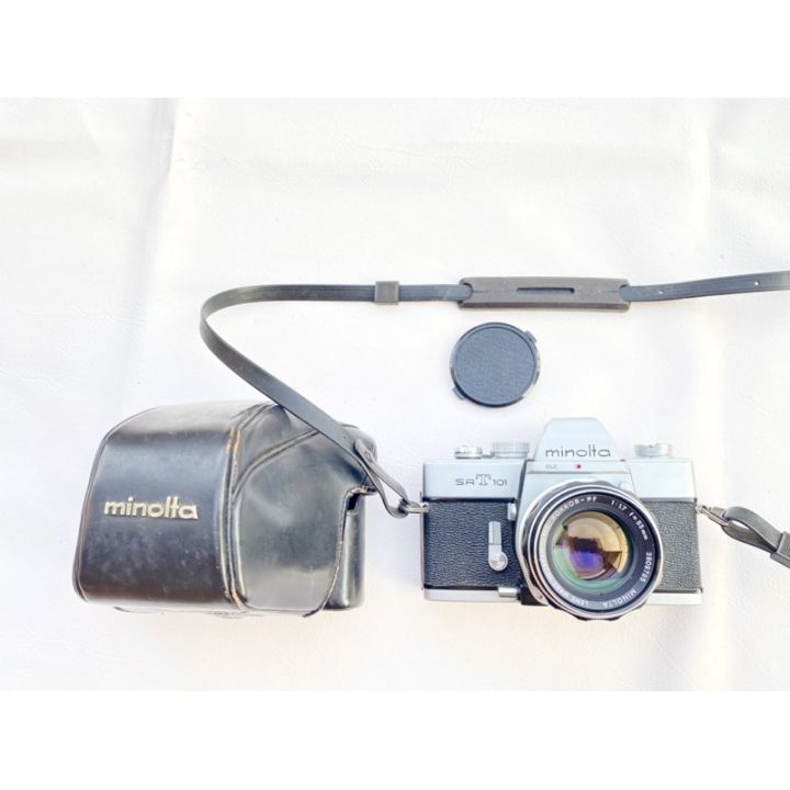 กล้องฟิล์ม-minolta-srt-101-พร้อมเลนส์-สวยเต็มระบบ-ถ่ายหน้าชัดหลังเบลอได้