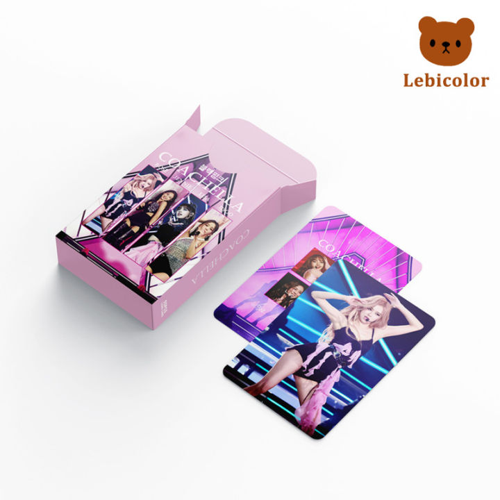 kpop-bp-55ชิ้นการ์ด-lomo-สีดำและชมพู-lisa-rose-jennie-jisoo-เทศกาลดนตรีการ์ดขนาดเล็กแฟชั่น86x57มม