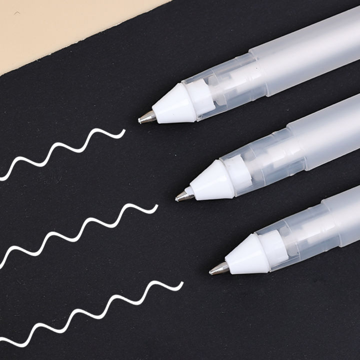 free-shipping-5pcs-ปากกาไฮไลท์เตอร์ศิลปะกระดาษแข็งสีดำตะขอสีขาวปากกาวาดลายเส้นที่ขีดเส้นภาพวาด-diy-ปากกาเขียนด้วยมือที่เรียบง่าย