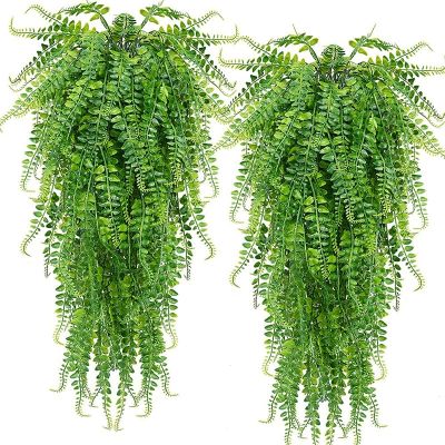 Artificial Plant Persian Fern Leaves Vines Room Home Garden Decoration Accessories Wedding Party Wall Hanging Balcony Decoration Spine Supporters