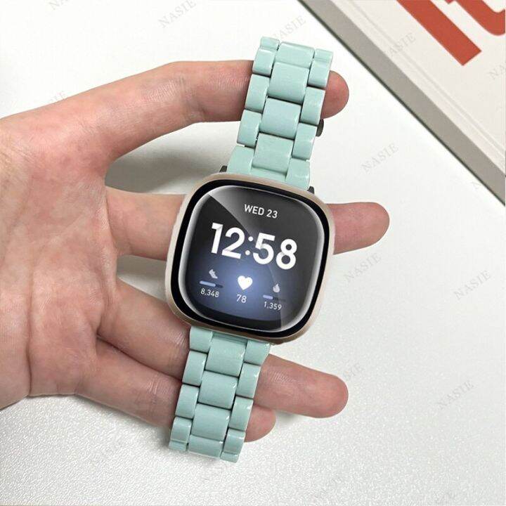 สายเรซินสีลูกอมสำหรับ-fitbit-versa-4-3-sense-macaron-เปลี่ยนสายติดนาฬิกาข้อมือสายพานสายรัดนาฬิกาข้อมืออัจฉริยะ-fitbit-versa-2-1-carterfa