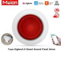 Meian Wireless Sound Flash Alarm Siren Tuya Zigbee 110V 220V Sirena Alarma 100dB Alarme System Security SmartLife Control Household Security Systems H