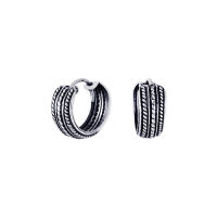 ต่างหูห่วงบาหลีสีเงินออกซิไดซ์ ของแท้แน่นอนโรงงานมาเอง Silver thai Oxidized Silver Bali Hoop Earrings