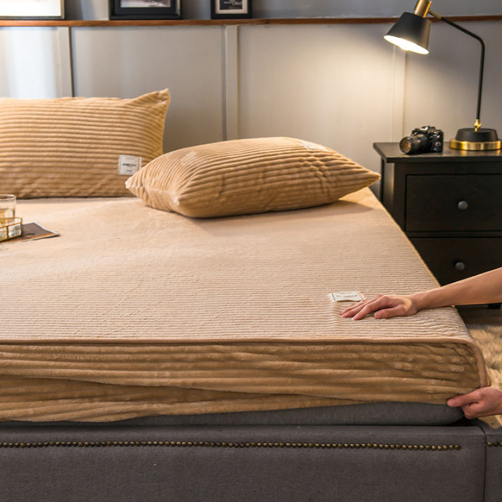 plain-color-thicken-flannel-warm-bedding-set-velvet-duvet-cover-bed-sheet-pillowcases-home-bed-linens