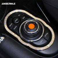 AMBERMILE 3D คริสตัลประดิษฐ์สำหรับ Mini Cooper Clubman F54 F55 F56อุปกรณ์เสริมรถมัลติมีเดียปุ่มควบคุมกรอบสติกเกอร์