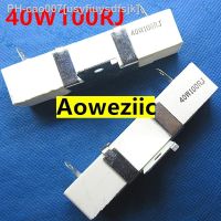 (5pcs/lot) 40W 100 ohm /- 5 Horizontal cement resistor 40W100RJ Cement resistance 40W100ΩJ Ceramic resistor plug-in RX27-4H