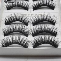 5 คู่ขนสีดำหนาขนตาปลอมหญิงอ่อนนุ่มยาวแต่งหน้าตา Lashes