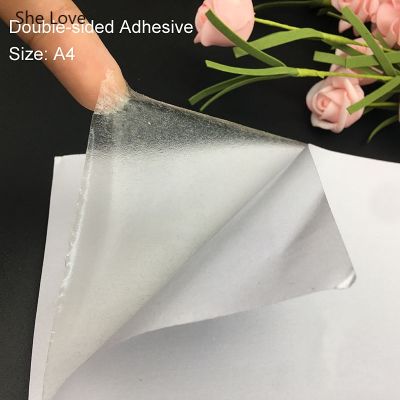 Chzimade 5Pcs A4 Double-Sided Tape Self-adhesive Sheet Transparent Glue Clear Sticker Paper for Craft Cards Photo Album Making Adhesives  Tape
