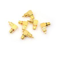 HVJ-2pcs Plug 90 Degree Adapters Brass Rca Right Angle Male To Female Gold Plated Connector