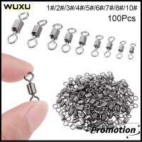 WUXU 100pcs/lot ใหม่ ทนทาน แบริ่งบาร์เรล คอนเนคเตอร์หมุนตกปลา โรลลิ่งสหมุน คอนเนคเตอร์ตกปลา แหวนแข็ง