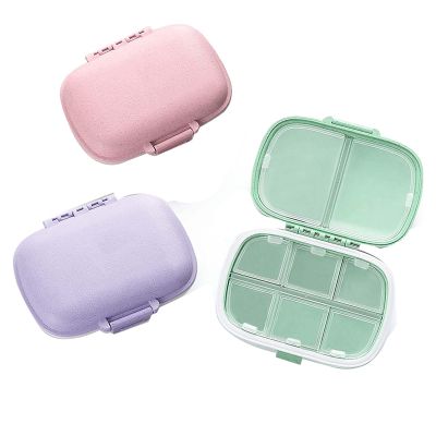 3 Pack 8 Compartments Travel Pill Organizer Moisture Proof Small Pill Box for Pocket Purse Daily Pill Case Portable