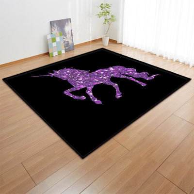 Cartoon Pink Unicorn Carpets Anti-slip Baby Carpets Kids Play Mat Girls Room Decorative Area Rug Living Room Rug and Carpet