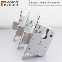 Square tongue tube door lock body margin 40 45 55 60mm single tongue invisible door lock body fireproof door lock body