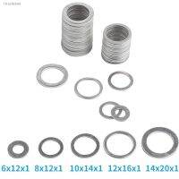 ✘❆☽ 10/20/50PCS Aluminum Flat Washer Flat Ring Gasket Plug Oil Seal Fittings Fastener Washers Assortment M4-M26 Hardware Accessories