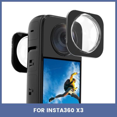 ”【；【-= 9H Scratch-Resistant Optical Tempered Glass Lens Guards Dual-Lens For Insta360 X3  Lens Cap Protector Accessories